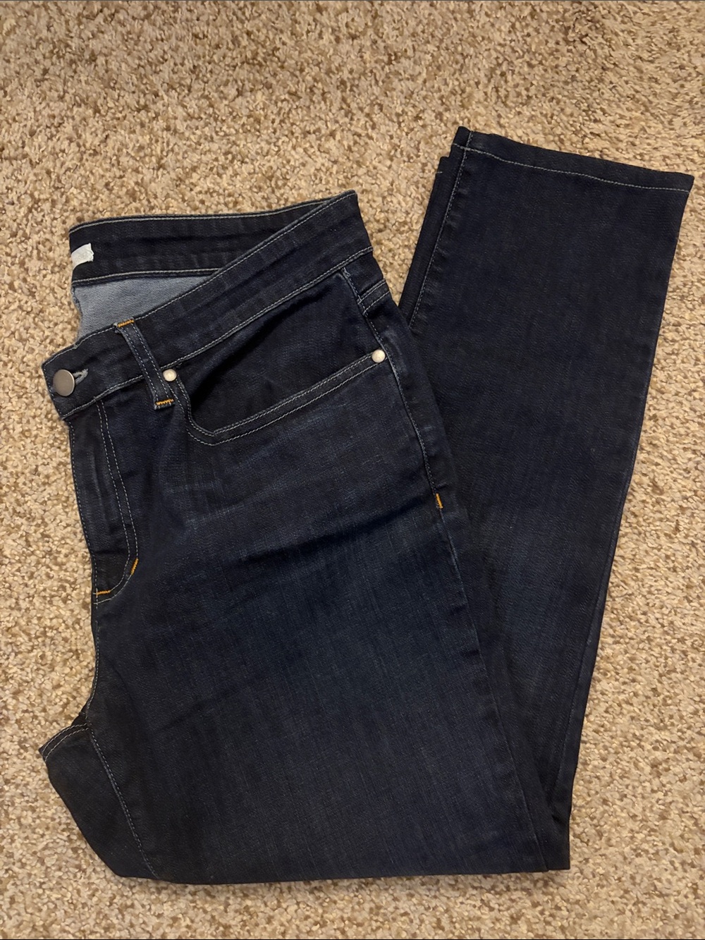 Eileen Fisher Dark Wash cropped organic cotton blend Jeans size 12 - Picture 7 of 7